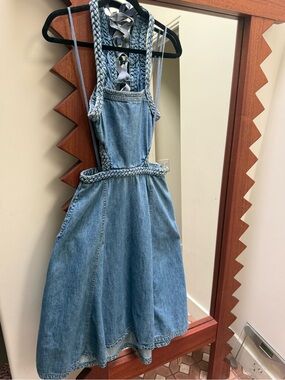 pilcro denim overall dress Pilcro Denim Overall Mini Dress